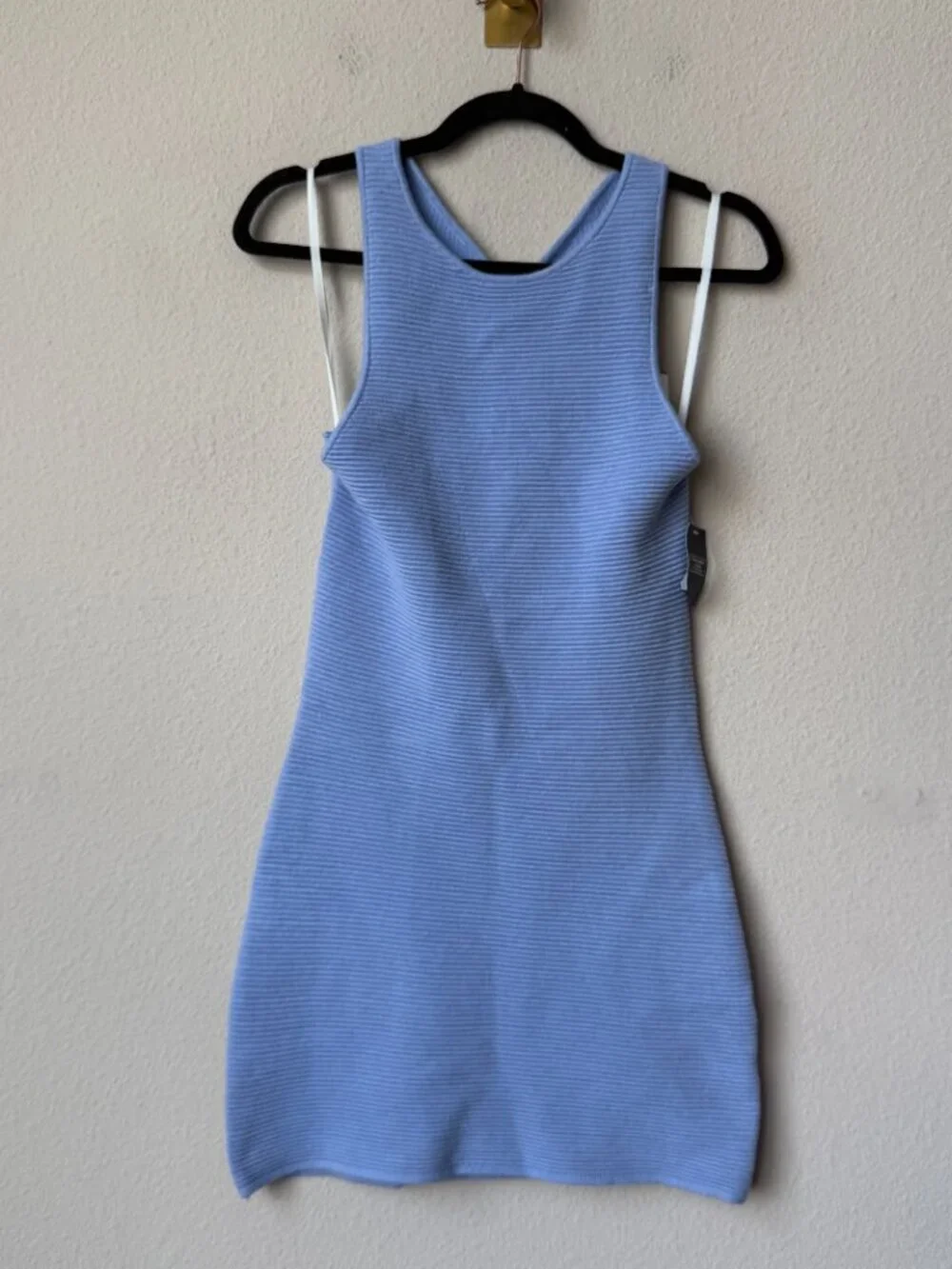 Abercrombie & Fitch Blue Cross Back Ribbed Mini Dress NWT Size S